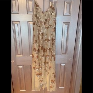 BHLDN bridesmaids gown with straps